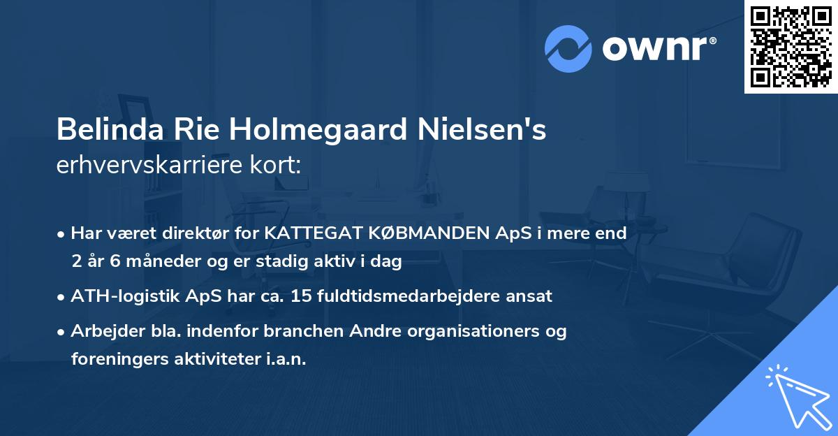 Belinda Rie Holmegaard Nielsen's erhvervskarriere kort