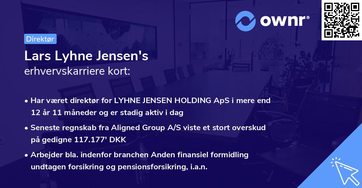 Lars Lyhne Jensen's erhvervskarriere kort