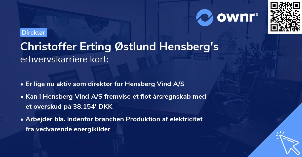 Christoffer Erting Østlund Hensberg's erhvervskarriere kort