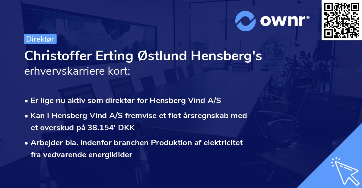 Christoffer Erting Østlund Hensberg's erhvervskarriere kort