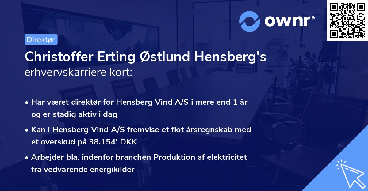 Christoffer Erting Østlund Hensberg's erhvervskarriere kort