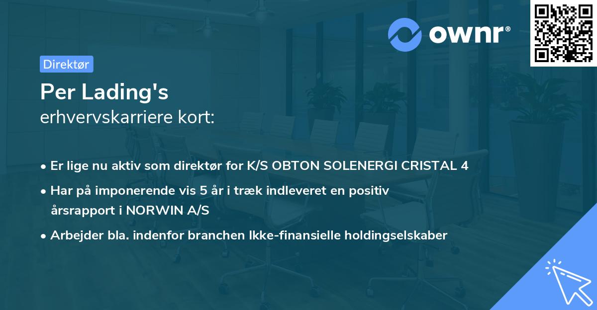 Per Lading's erhvervskarriere kort