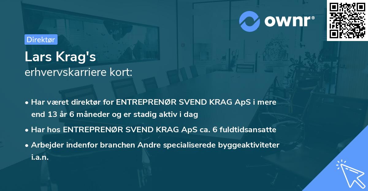 Lars Krag's erhvervskarriere kort