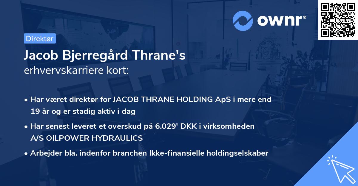 Jacob Bjerregård Thrane's erhvervskarriere kort