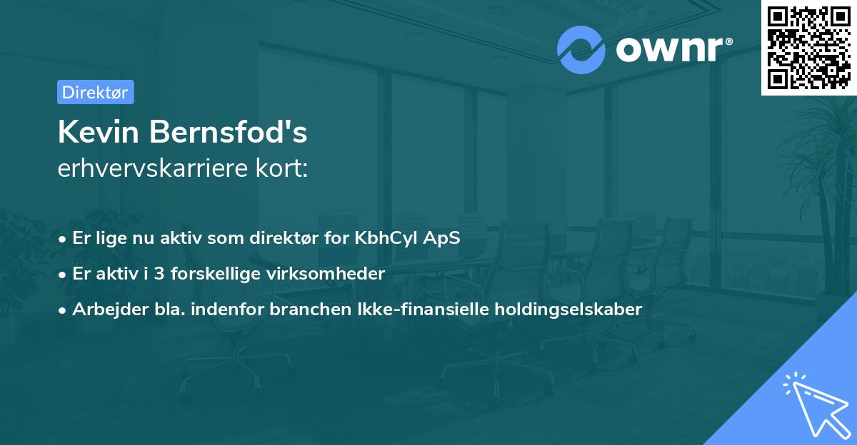 Kevin Bernsfod's erhvervskarriere kort