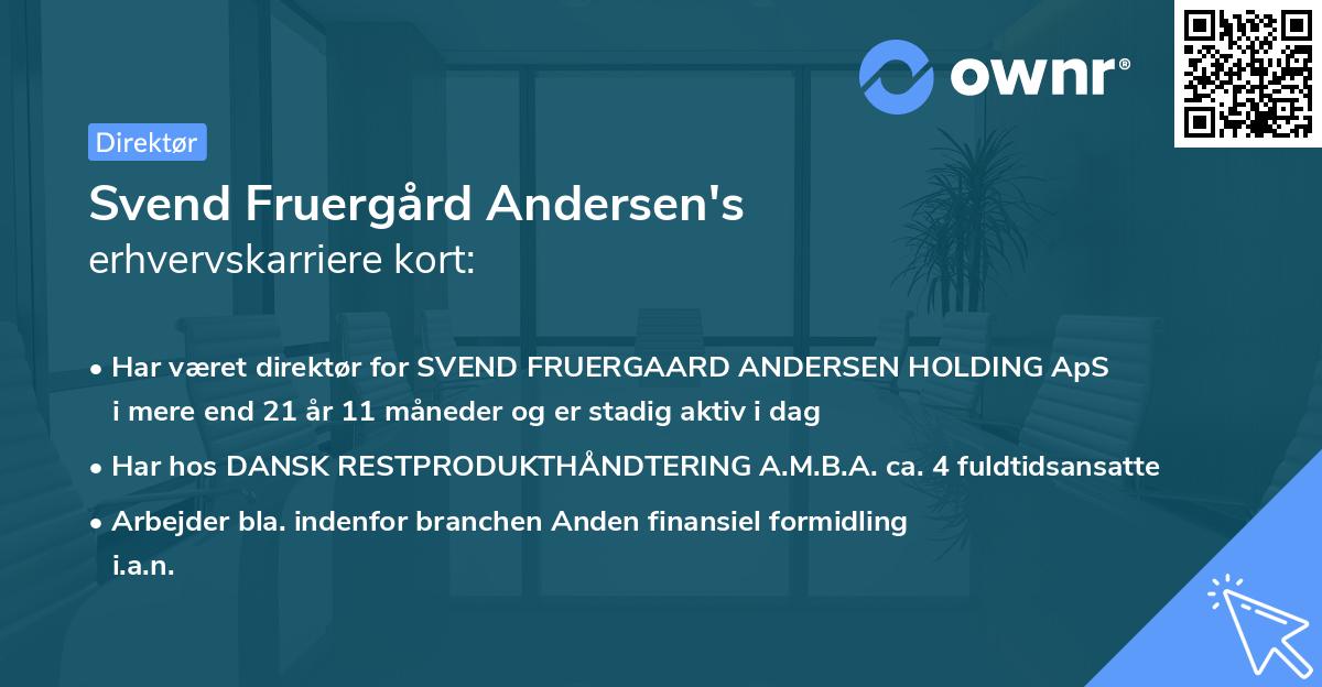 Svend Fruergård Andersen's erhvervskarriere kort