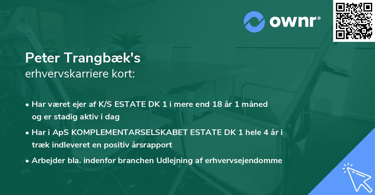 Peter Trangbæk's erhvervskarriere kort