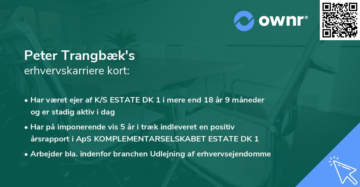 Peter Trangbæk's erhvervskarriere kort