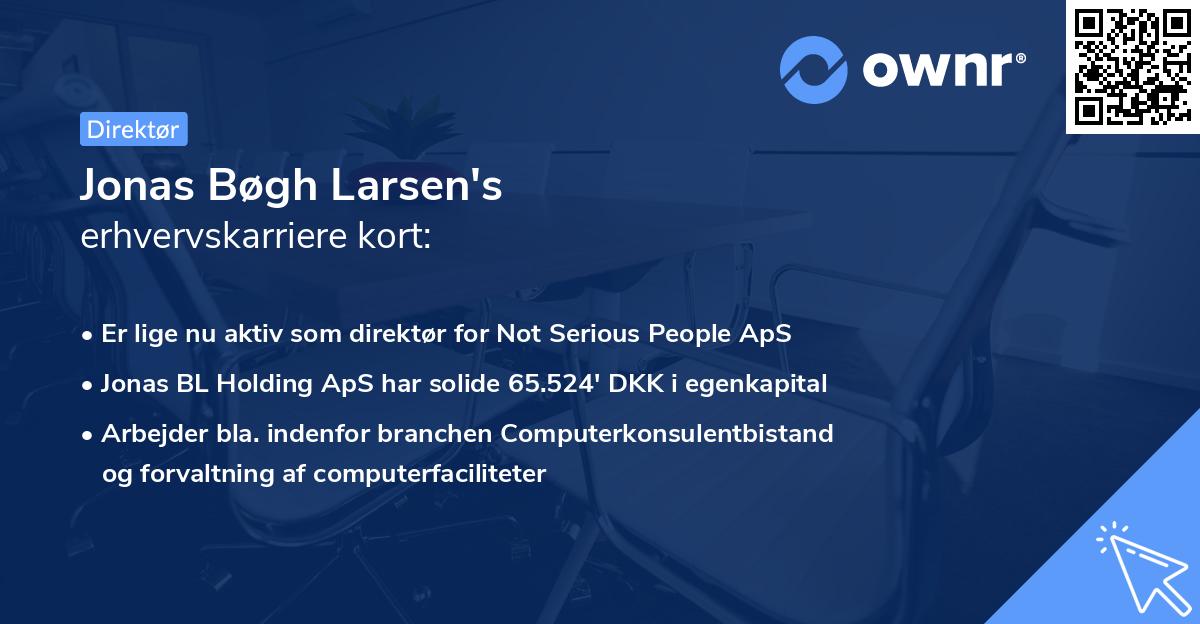 Jonas Bøgh Larsen's erhvervskarriere kort