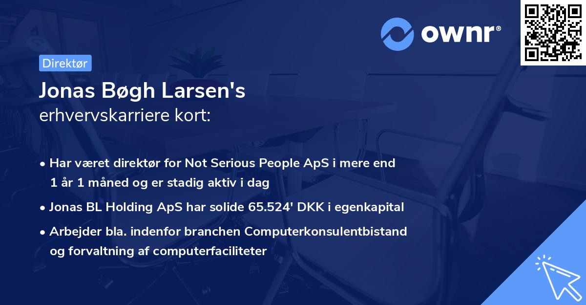 Jonas Bøgh Larsen's erhvervskarriere kort