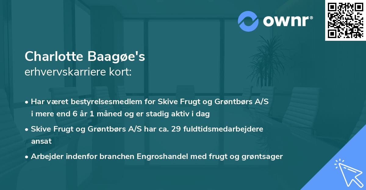 Charlotte Baagøe's erhvervskarriere kort