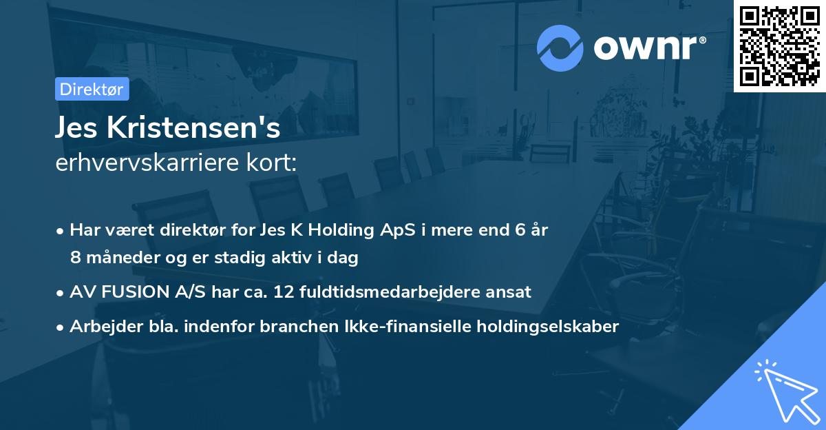 Jes Kristensen's erhvervskarriere kort