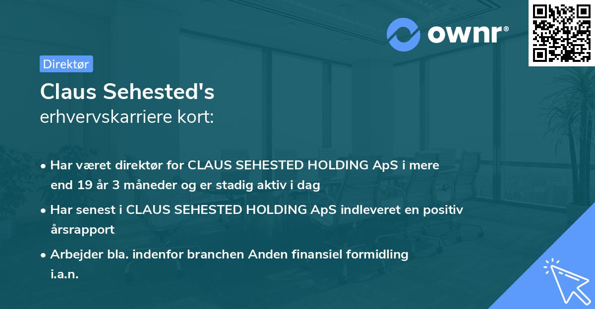 Claus Sehested's erhvervskarriere kort