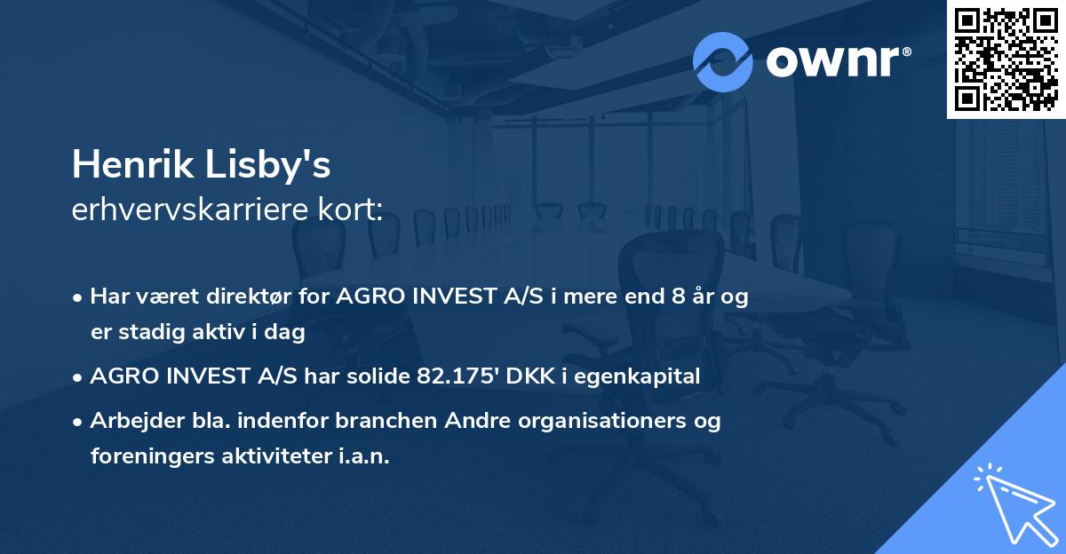 Henrik Lisby's erhvervskarriere kort