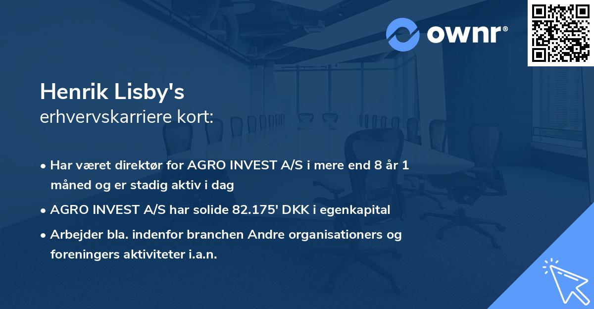 Henrik Lisby's erhvervskarriere kort