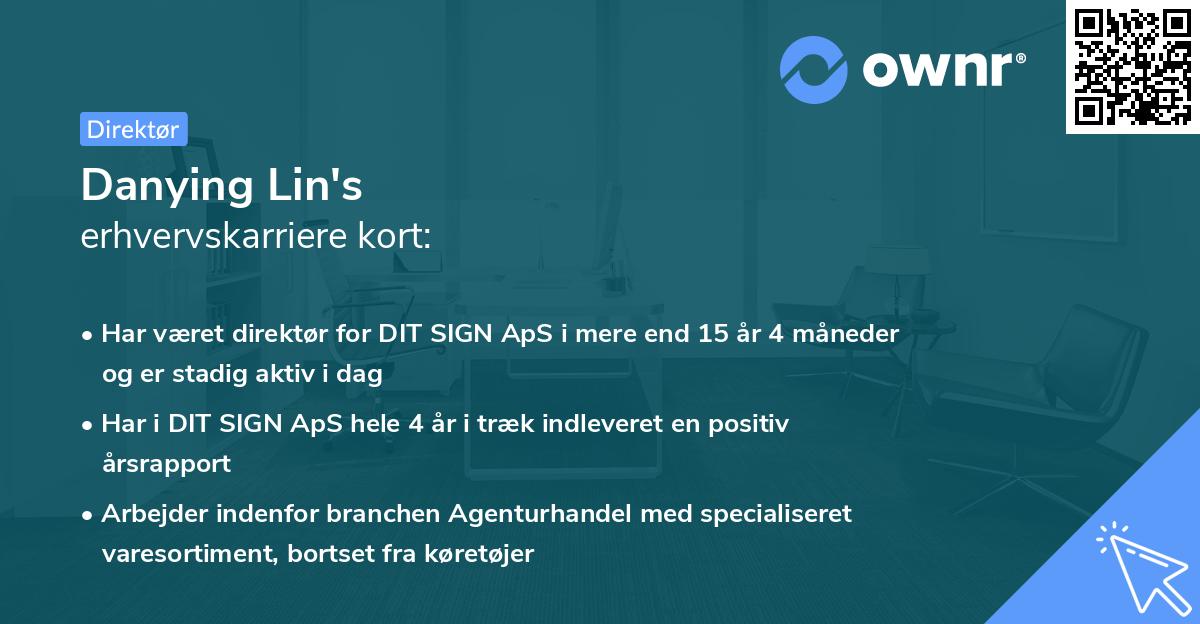 Danying Lin's erhvervskarriere kort