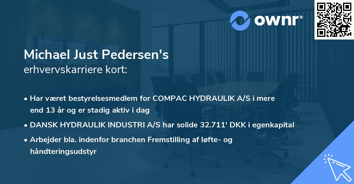 Michael Just Pedersen's erhvervskarriere kort