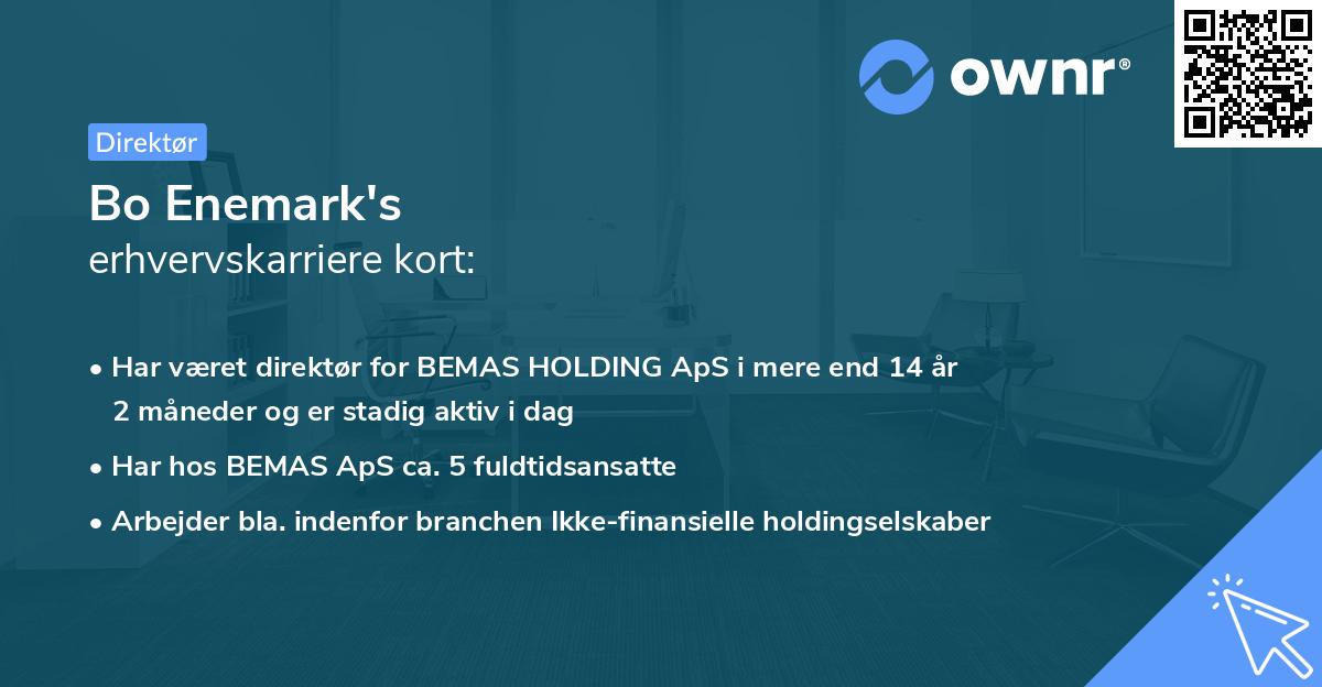 Bo Enemark's erhvervskarriere kort