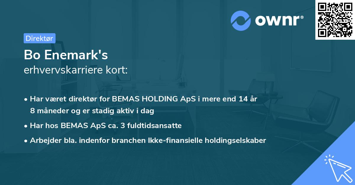 Bo Enemark's erhvervskarriere kort