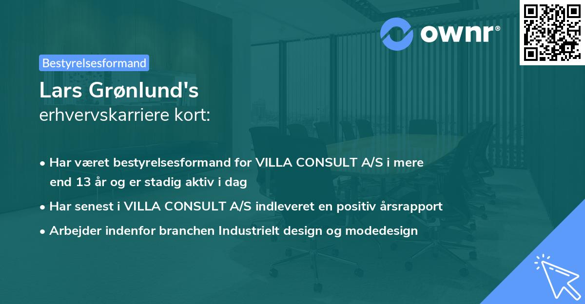 Lars Grønlund's erhvervskarriere kort