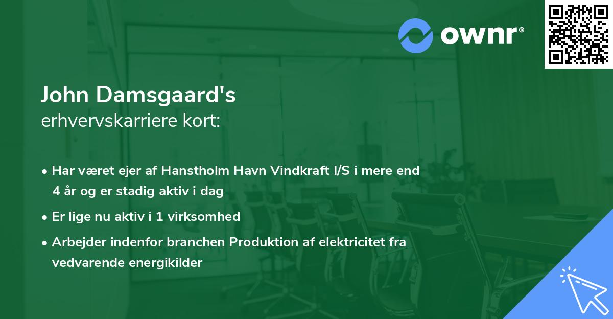 John Damsgaard's erhvervskarriere kort
