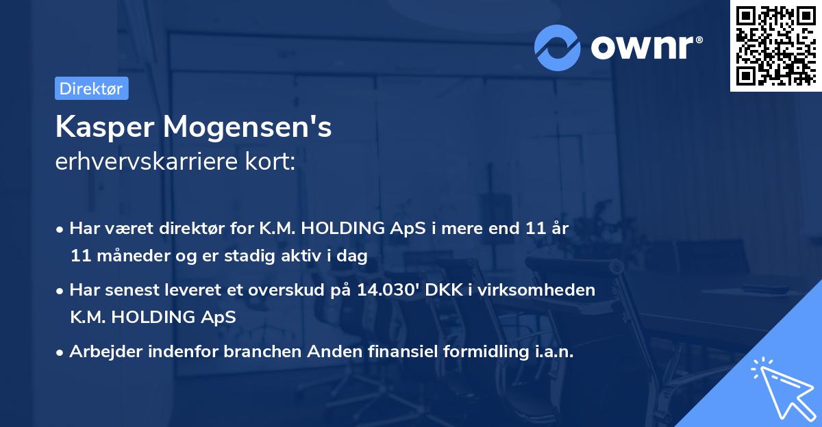 Kasper Mogensen's erhvervskarriere kort
