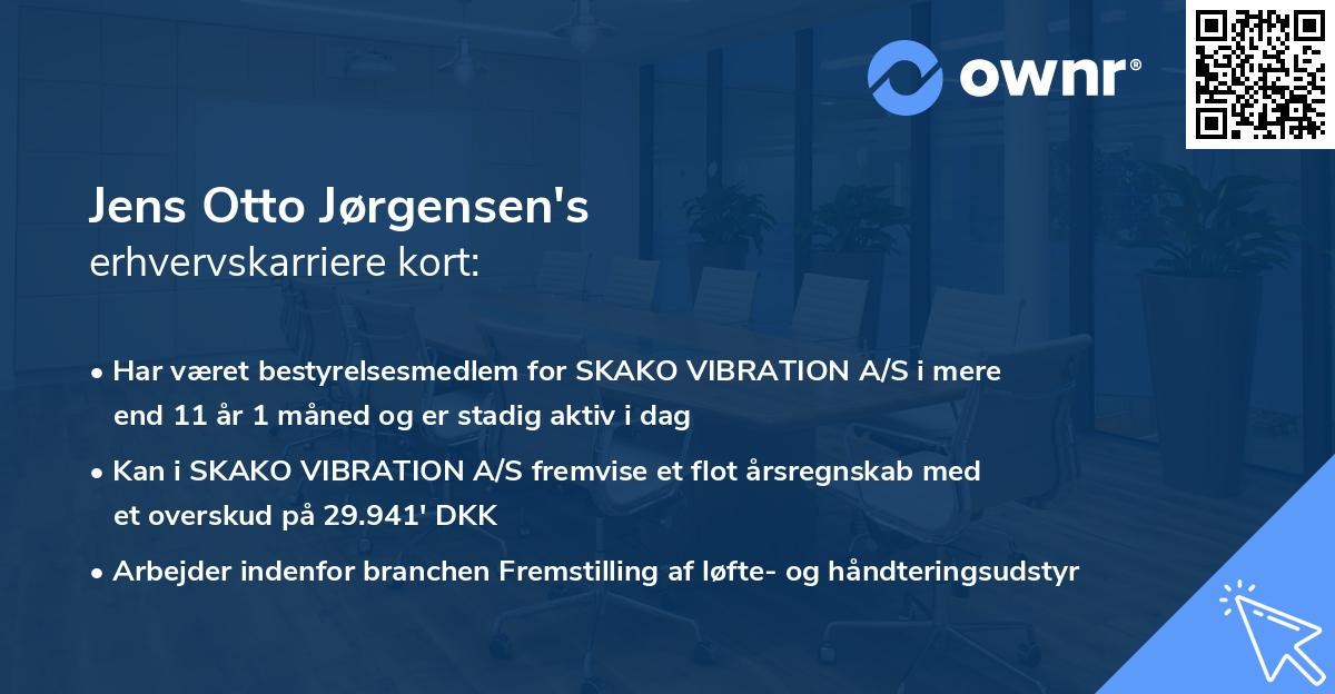 Jens Otto Jørgensen's erhvervskarriere kort