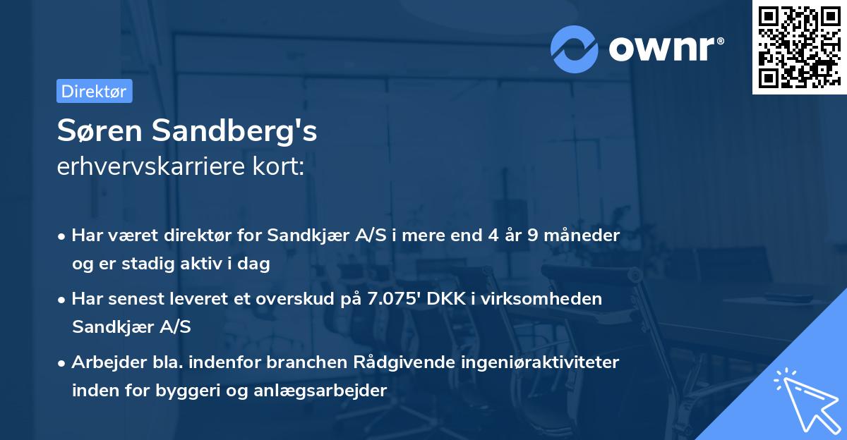 Søren Sandberg's erhvervskarriere kort