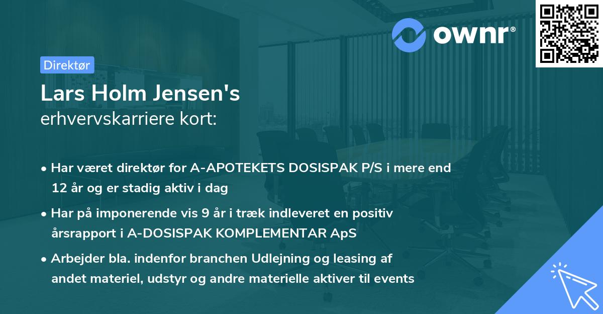 Lars Holm Jensen's erhvervskarriere kort