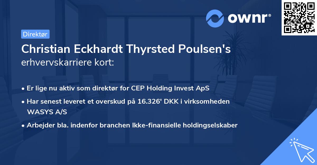 Christian Eckhardt Thyrsted Poulsen's erhvervskarriere kort