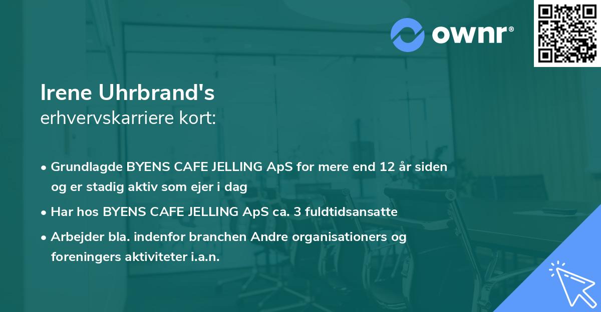 Irene Uhrbrand's erhvervskarriere kort