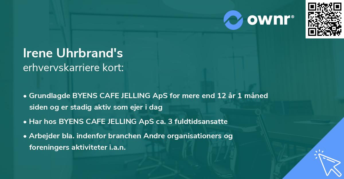 Irene Uhrbrand's erhvervskarriere kort
