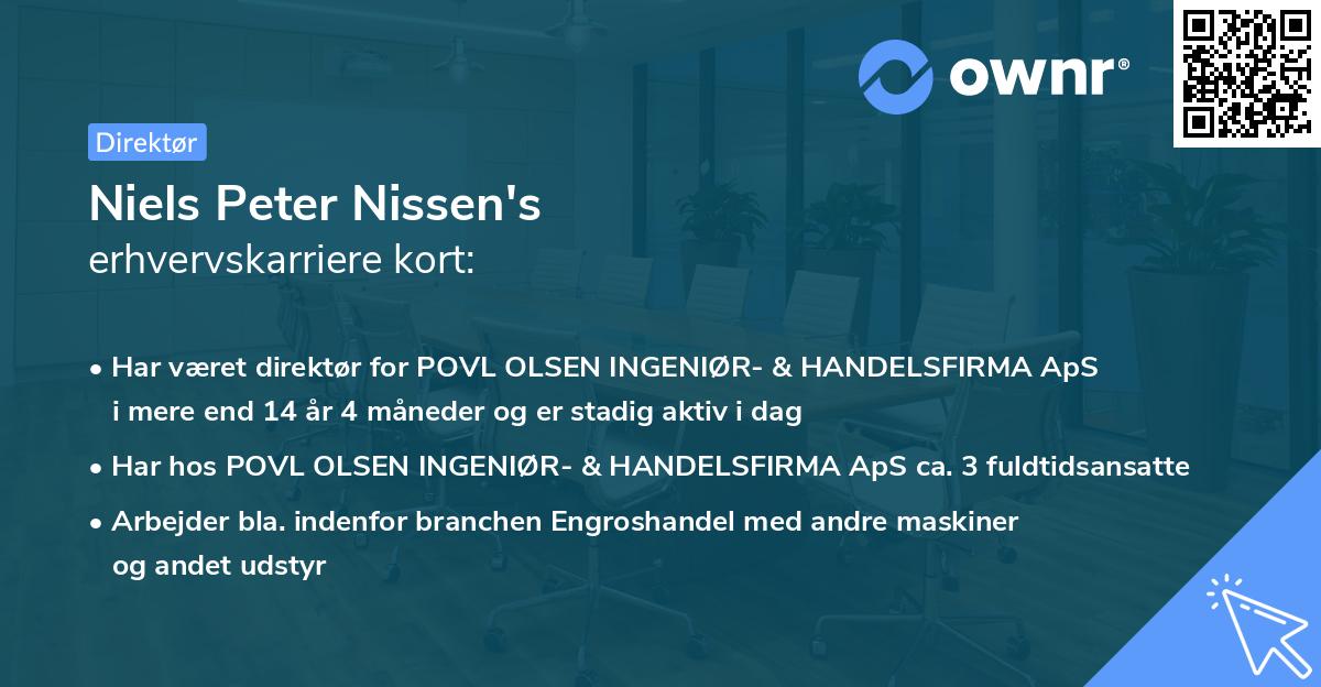 Niels Peter Nissen's erhvervskarriere kort