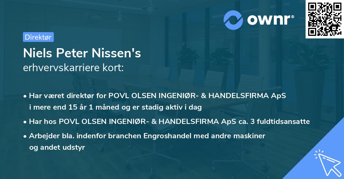 Niels Peter Nissen's erhvervskarriere kort
