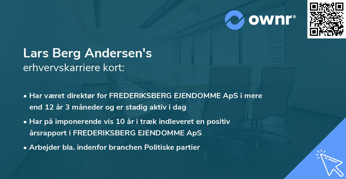 Lars Berg Andersen's erhvervskarriere kort