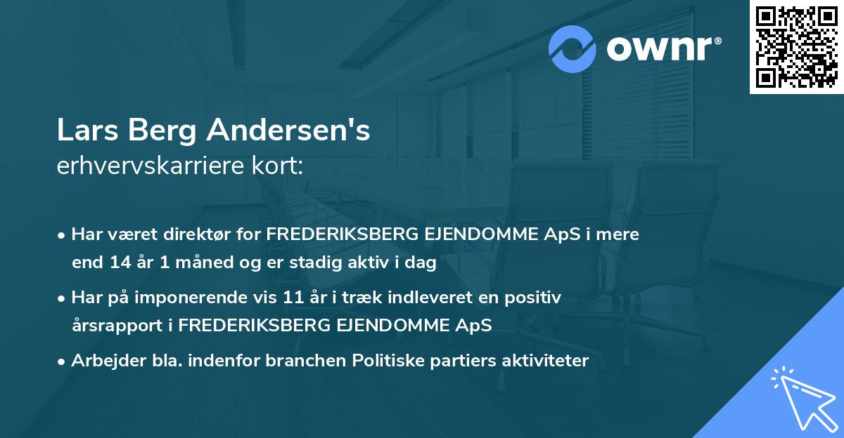 Lars Berg Andersen's erhvervskarriere kort