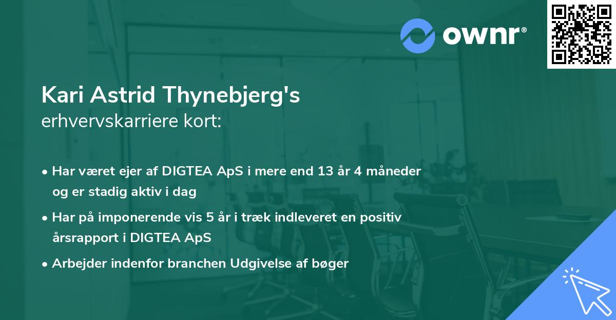 Kari Astrid Thynebjerg's erhvervskarriere kort