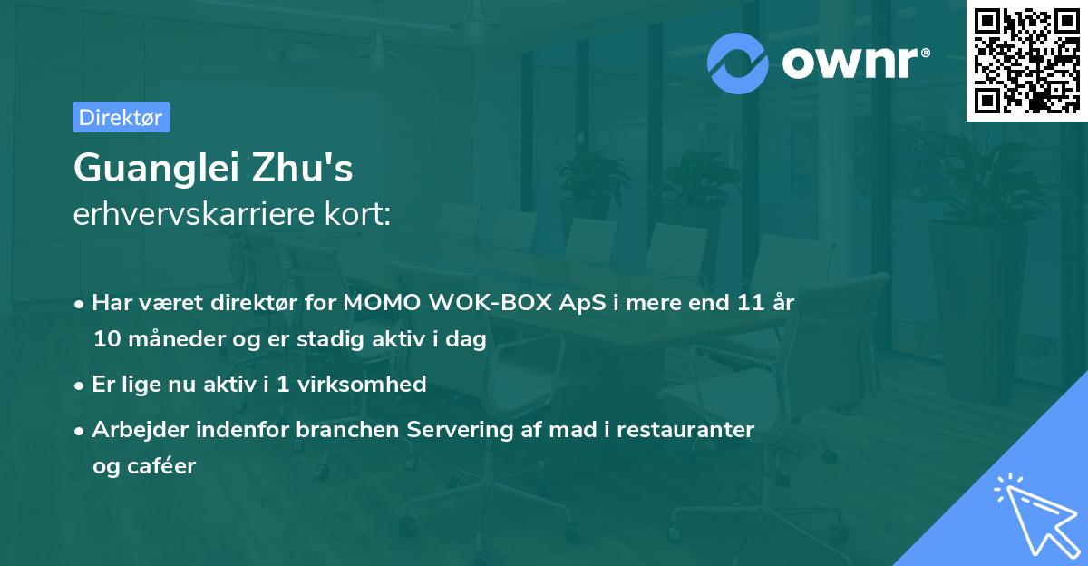 Guanglei Zhu's erhvervskarriere kort