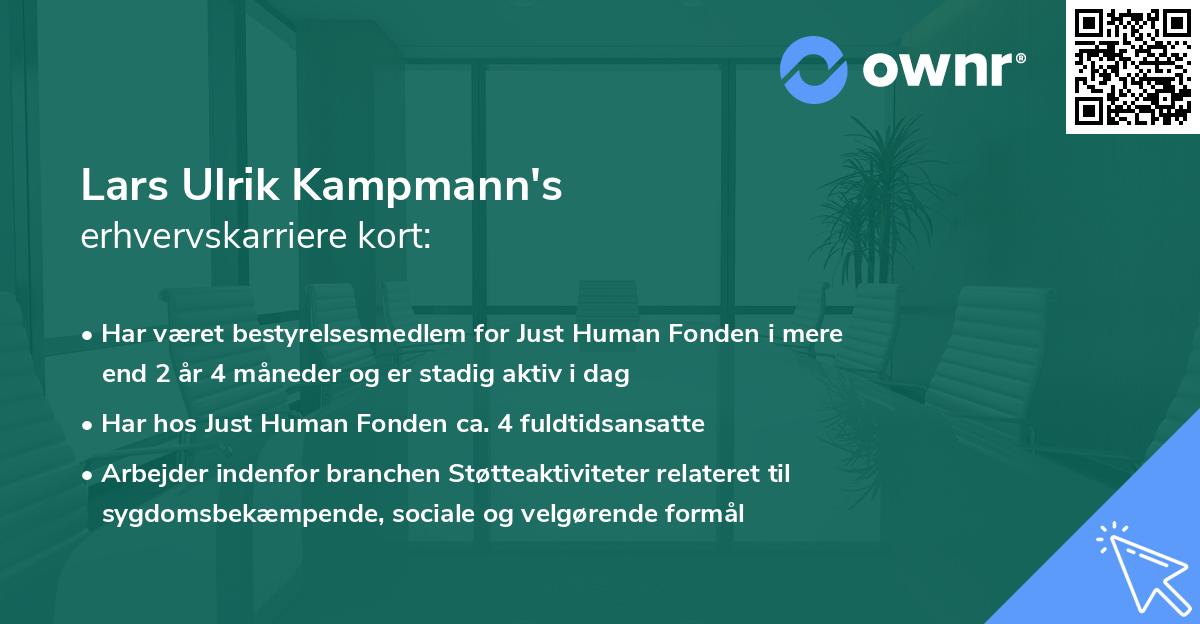 Lars Ulrik Kampmann's erhvervskarriere kort