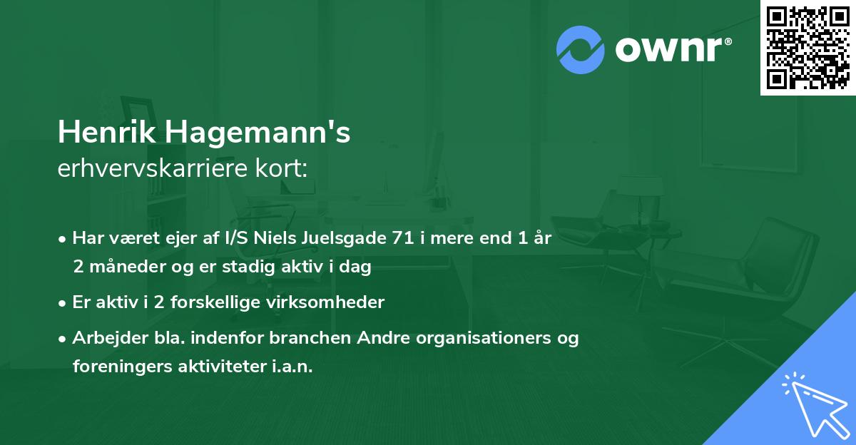 Henrik Hagemann's erhvervskarriere kort
