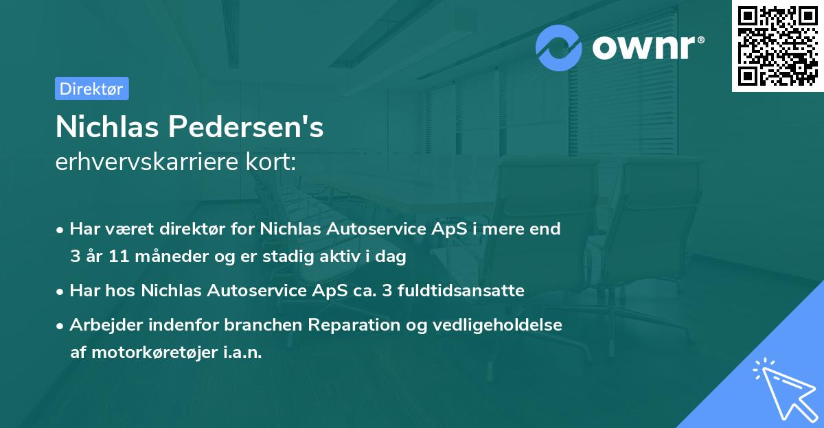 Nichlas Pedersen's erhvervskarriere kort
