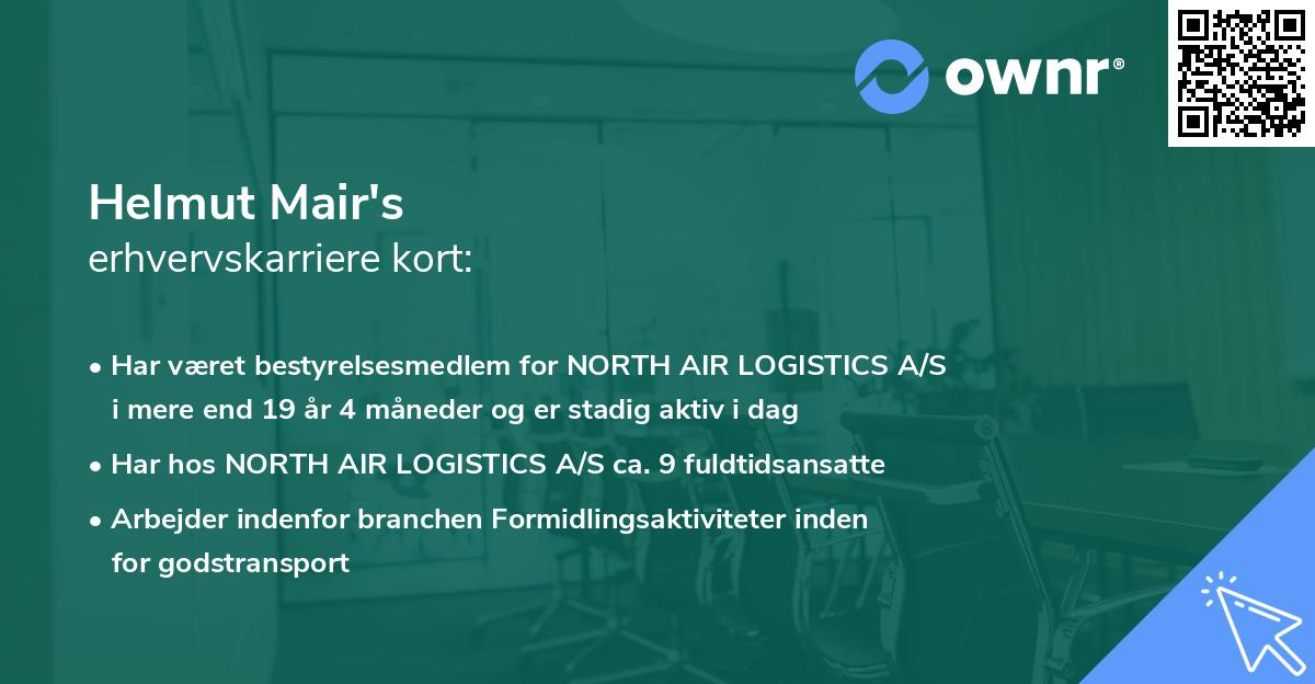 Helmut Mair's erhvervskarriere kort