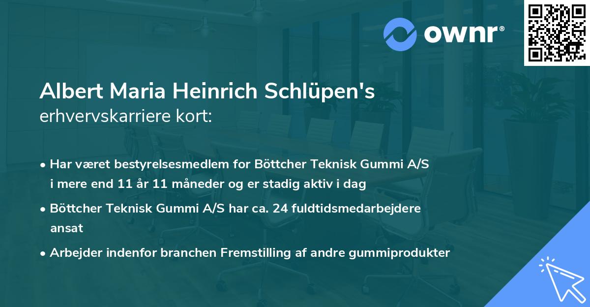 Albert Maria Heinrich Schlüpen's erhvervskarriere kort