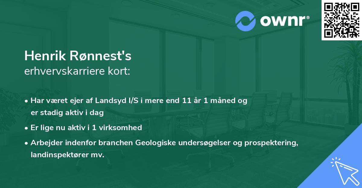 Henrik Rønnest's erhvervskarriere kort