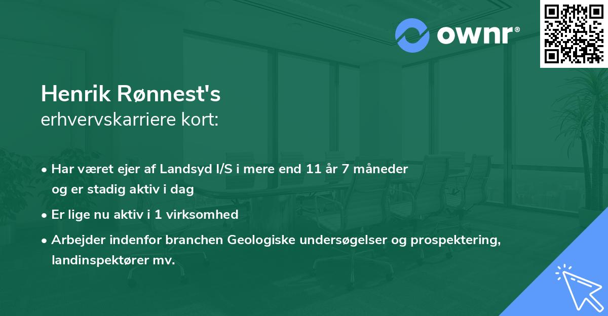 Henrik Rønnest's erhvervskarriere kort