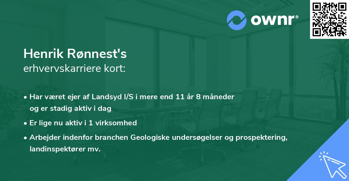 Henrik Rønnest's erhvervskarriere kort