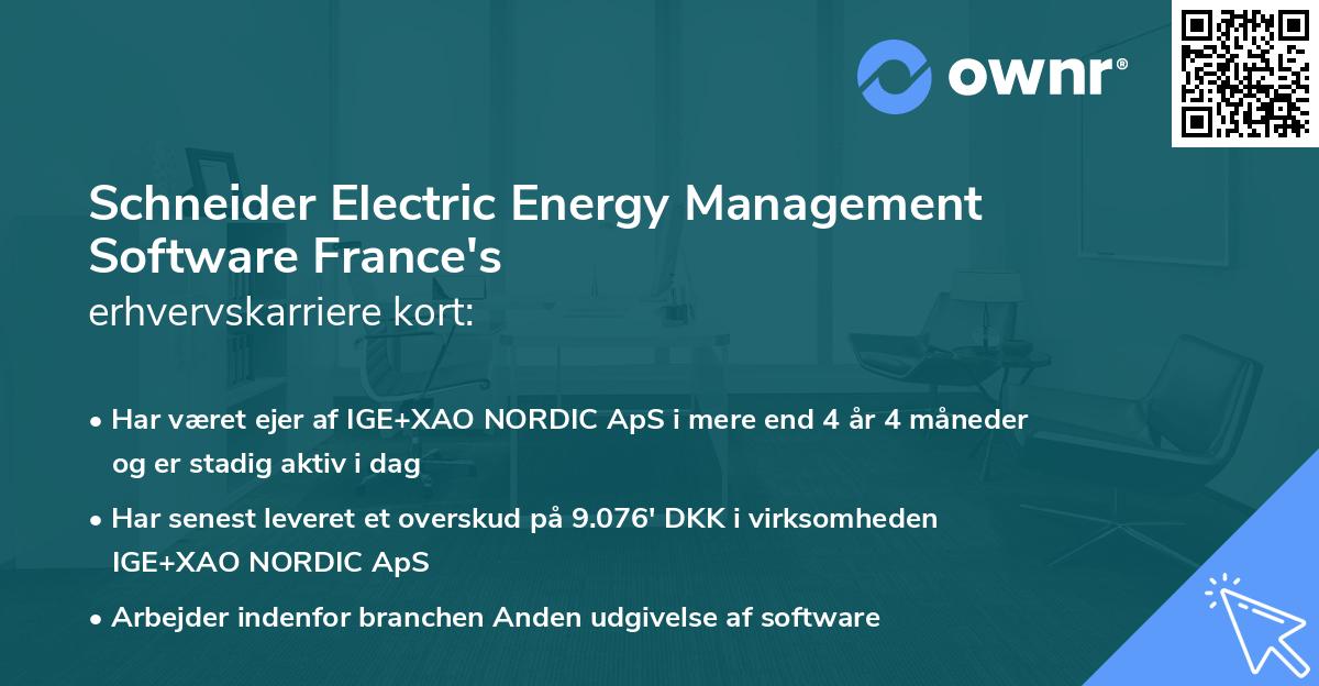 Schneider Electric Energy Management Software France's erhvervskarriere kort