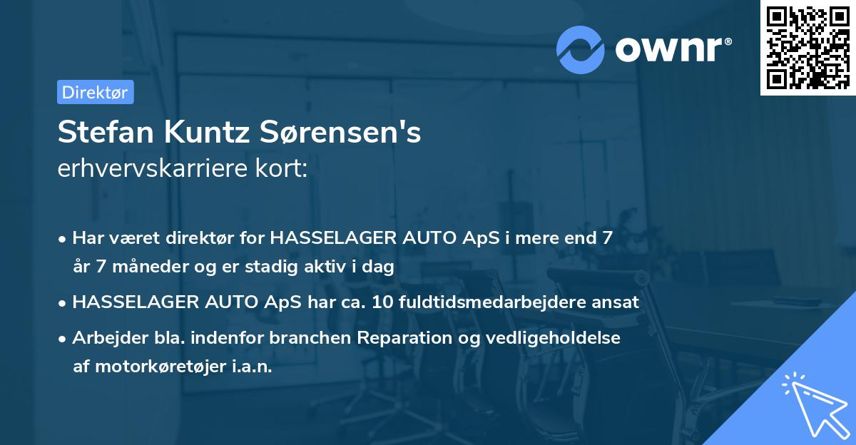 Stefan Kuntz Sørensen's erhvervskarriere kort