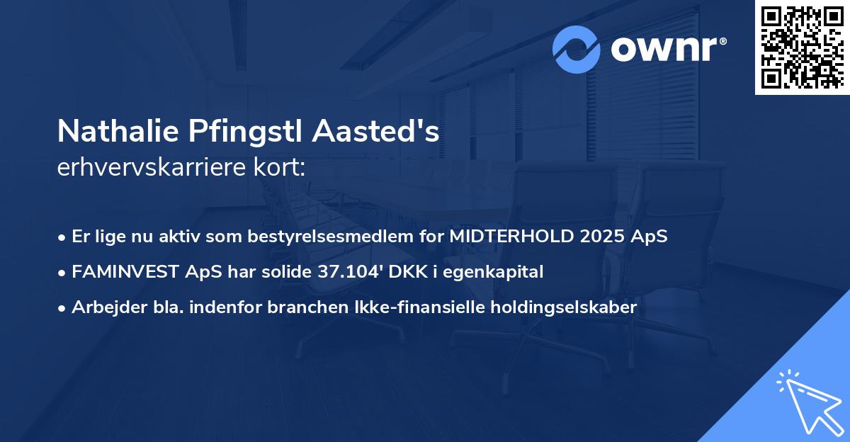 Nathalie Pfingstl Aasted's erhvervskarriere kort