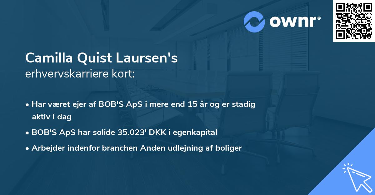 Camilla Quist Laursen's erhvervskarriere kort